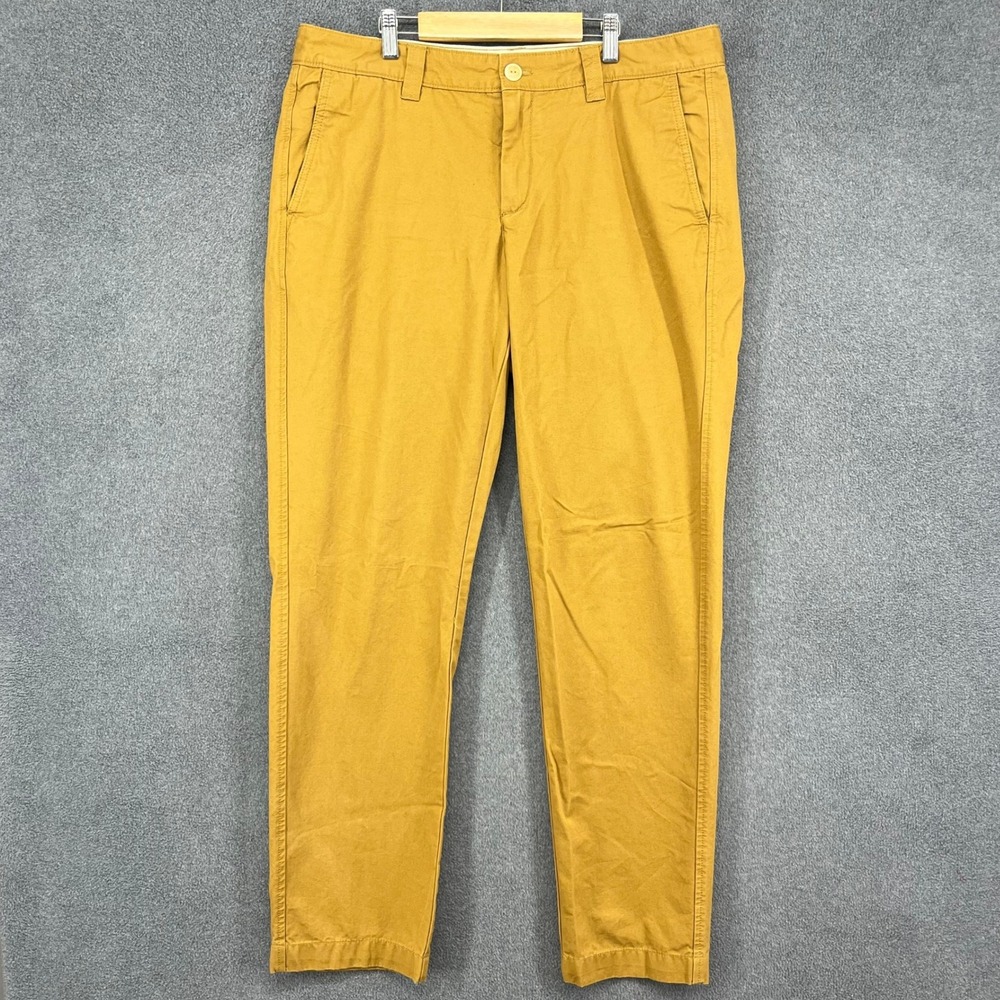 LL Bean Signature Slim Straight Fit Chinos Mustard Yellow Mens Size‎ 36W 32L
